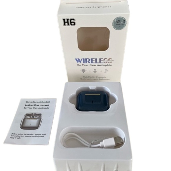 BNIB H6 Wireless V5.2 AirPods Dark Blue,box,AirPods and charger. - Picture 6 of 10